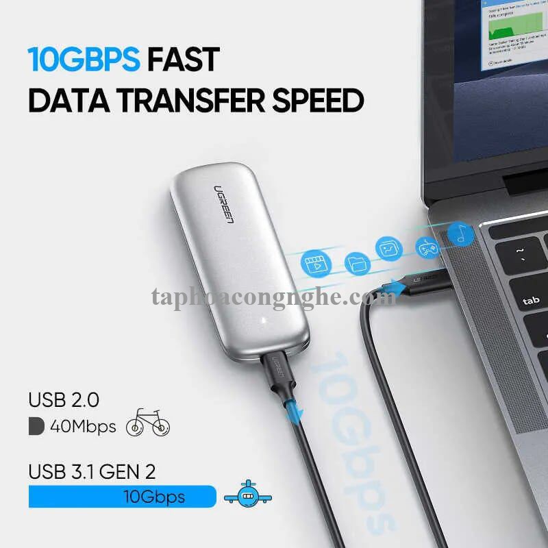 Ugreen 50229 0.5M màu đen Dây USB Type-C sang USB Type-C US266 30050229